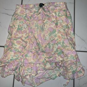 wild fable floral yellow, purple, and green skirt